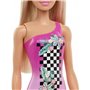 Mattel Barbie Beach Water Play Κούκλα Με Ροζ Μαγιό και Καρό Σχέδια 