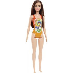 Mattel Barbie Beach Water Play Κούκλα Με Πορτοκαλί Μαγιό and Dye 