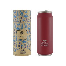 Estia Θερμός Travel Cup Save The Aegean 500Ml Sangria Red  Estia Θερμός Travel Cup Save The Aegean 500Ml Sangria Red