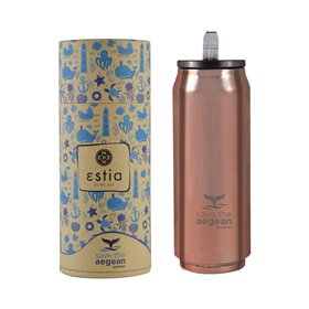 Estia Θερμός Travel Cup Save The Aegean 500Ml Rose Gold  Estia Θερμός Travel Cup Save The Aegean 500Ml Rose Gold