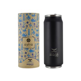 Estia Θερμός Travel Cup Save The Aegean 500Ml Midnight Black  Estia Θερμός Travel Cup Save The Aegean 500Ml Midnight Black