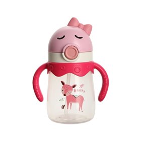 Estia Παγούρι Παιδικό Happy Πλαστικό 350Ml Deεr Pink  Estia Παγούρι Παιδικό Happy Πλαστικό 350Ml Deεr Pink