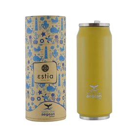 Estia Θερμός Travel Cup Save The Aegean 500Ml Pineapple Κίτρινο  Estia Θερμός Travel Cup Save The Aegean 500Ml Pineapple Κίτρινο