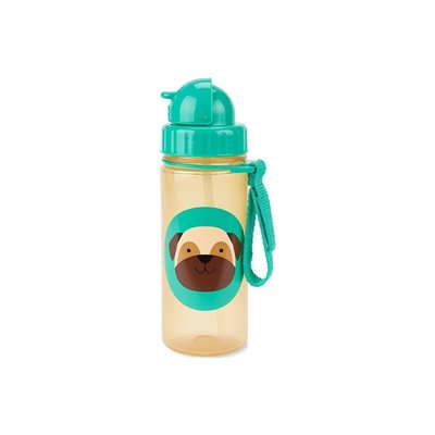 Skip Hop Zoo Πλαστικό Παγουρίνο με Καλαμάκι Pug - 384,5 ml 