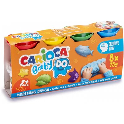 CARIOCA Πλαστοζυμαράκια Baby Dough 8 Pot, 8 X 75 G 