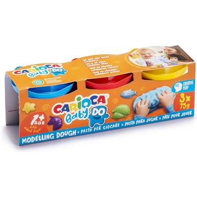 CARIOCA Πλαστοζυμαράκια Baby Dough 3Pot X 75 Gr 