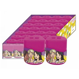 GIM Ξύστρα Barbie Διπλή ροζ - 1τμχ.  GIM Ξύστρα Barbie Διπλή ροζ - 1τμχ.