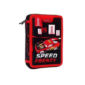 MUST Κασετίνα Διπλή Γεμάτη 15X5x21 Cars Speed Frenzy 