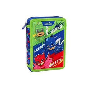 MUST Κασετίνα Διπλή Γεμάτη 15X5x21 Pj Masks Calling All Heroes 