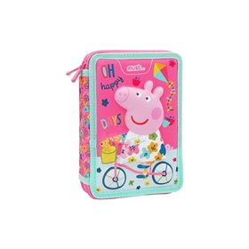 MUST Κασετίνα Διπλή Γεμάτη Peppa Pig Happy Days 