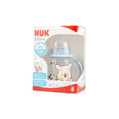 NUK First Choice Winnie The Pooh Μπιπέρο Εκπαίδευσης με Μαλακό Ρύγχος Σιλικόνης και Δείκτη Ελέγχου Θερμοκρασίας 6-18 Μ 150ml 1τμ