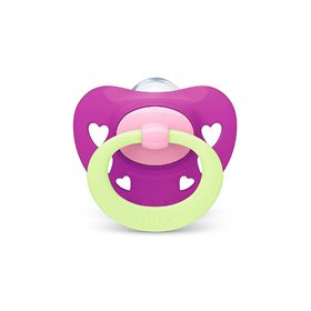 NUK Signature Night Πιπίλα Σιλικόνης 6-18m με θήκη 1τμχ  NUK Signature Night Πιπίλα Σιλικόνης 6-18m με θήκη 1τμχ