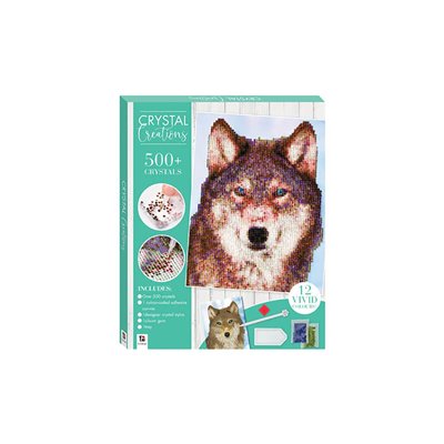 Hinkler Mini Crystal Creations Canvas: Wolf in Snow 