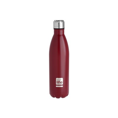 eco life Red Thermos (matte) 750ml Επαναχρησιμοποιούμενο θερμός με διπλά τοιχώματα, για κρύα &amp ζεστά ροφήματα 