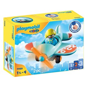 Playmobil 1.2.3 Bay Games Πιλότος με αεροπλανάκι  Playmobil 1.2.3 Bay Games Πιλότος με αεροπλανάκι