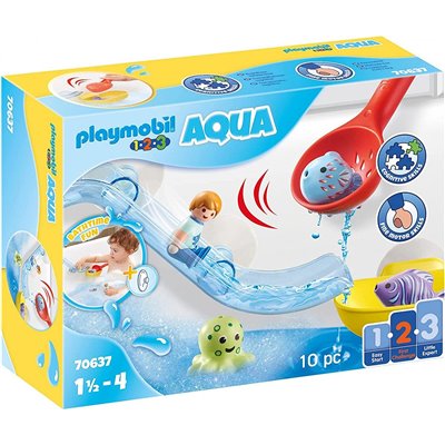 Playmobil 1.2.3 Aqua Water Slide Παίζοντας Με Τα Ζωάκια Της Θάλασσας 