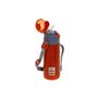 eco life Kids Thermos Red 400ml Ανοξείδωτο παγουράκι θερμός, με εσωτερικό καλαμάκι &amp ιμάντα μεταφοράς 