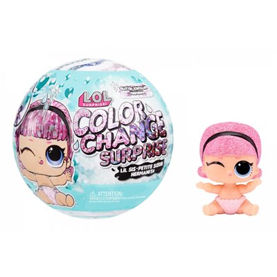 MGA Entertainment L.O.L. Surprise Glitter Color Change Κούκλα Αδερφούλα Lil Sis - 1 τμχ 