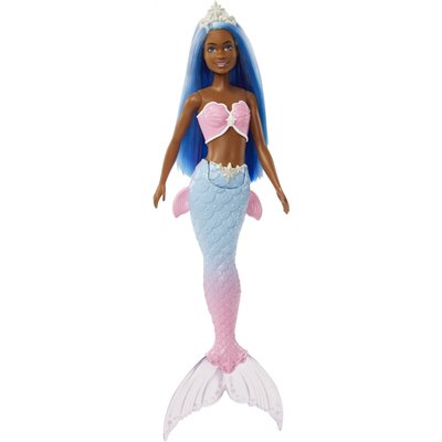 Mattel Νεα Barbie Γοργονα (Blue Hair) With Pink &amp Blue Ombre Mermaid Tail and Tiara 