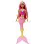 Mattel Νεα Barbie Γοργονα (Pink Hair) With Pink &amp Yellow Ombre Mermaid Tail and Tiara 