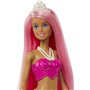 Mattel Νεα Barbie Γοργονα (Pink Hair) With Pink &amp Yellow Ombre Mermaid Tail and Tiara 