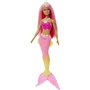 Mattel Νεα Barbie Γοργονα (Pink Hair) With Pink &amp Yellow Ombre Mermaid Tail and Tiara 