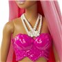 Mattel Νεα Barbie Γοργονα (Pink Hair) With Pink &amp Yellow Ombre Mermaid Tail and Tiara 