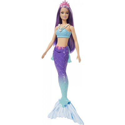 Mattel Νεα Barbie Γοργονα (Purple Hair) With Blue &amp Purple Ombre Mermaid Tail and Tiara 