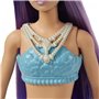 Mattel Νεα Barbie Γοργονα (Purple Hair) With Blue &amp Purple Ombre Mermaid Tail and Tiara 