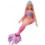 Mattel Νεα Barbie Γοργονα (Curvy, Pink Hair) With Pink Ombre Mermaid Tail and Tiara 