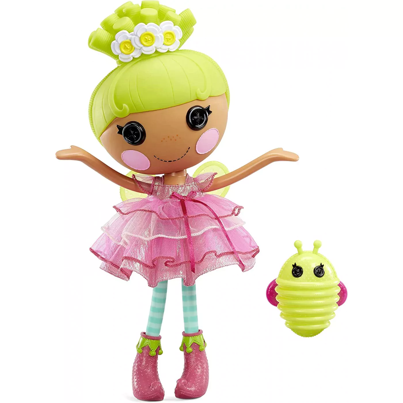 MGA Entertainment Lalaloopsy Doll Sweetie Candy Ribbon And Pet Puppy, 13 Taffy Candy-Inspired Doll With Pink/Yellow Outfit And A