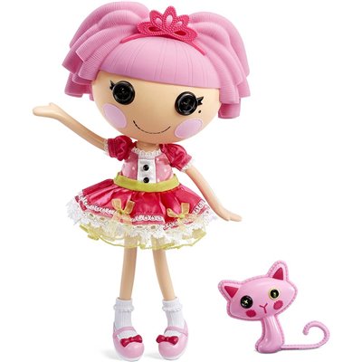 MGA Entertainment Lalaloopsy Doll- Jewel Sparkles And Pet Persian Cat, 13 Princess Doll With Pink Hair, Pink Outfit And Accessor