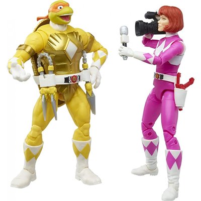 Hasbro MMPR/TMNT Lightning: Mike and April as Yellow and Pink Rangers Action Figure 2-Pack  