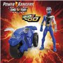 Hasbro Power Rangers Dino Fury Rip N Go Tricera Battle Rider And Blue Ranger 6-Inch-Scale Vehicle 