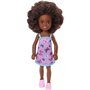 Mattel Τσελσι και Φιλες Barbie Chelsea Doll curly Brunette Hair Wearing Butterfly-print Dress and Pink Shoes 