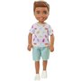 Mattel Τσελσι και Φιλες Boy Doll (Brunette) Colorful Printed T-Shirt, Blue Shorts and White Shoes 