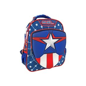 MUST Τσάντα Πλάτης Νηπίου 27Χ10χ31 2 Θηκες Captain America 