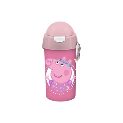 Diakakis imports Παγούρι 500Ml Πλαστικό με Καλαμάκι 9X19 Peppa Pig - 1 τμχ 