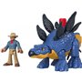 Fisher-Price Imaginext Jurassic World Dominion Stegosaurus Dinosaur And Dr. Alan Grant, 3-Piece Poseable Figure 