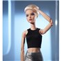 Mattel Barbie Signature Looks 08 Doll Tall, Blonde Pixie Cut Fully Posable Fashion Black Crop Top And Metallic Skirt 