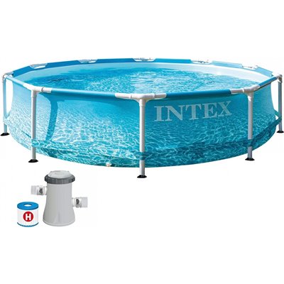 INTEX Πισίνα Metal Frame Beachside 305x76cm 