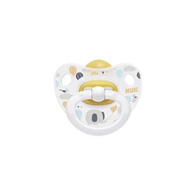 NUK Ορθοδοντική Πιπίλα Καουτσούκ Για 6-18 Μηνών Happy Kids Με Θήκη 