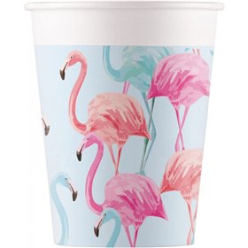 PROCOS Ποτήρια Χάρτινα Tropical Flamingo (WM) 200ml - 8Τμχ  PROCOS Ποτήρια Χάρτινα Tropical Flamingo (WM) 200ml - 8Τμχ