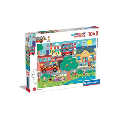Clementoni Supercolor Busy Town-104 Maxi Pieces-Jigsaw Puzzle 