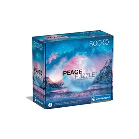 Clementoni Peace Light Blue 500 Pieces, Made In Italy, Jigsaw Puzzle For Adults 