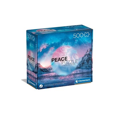Clementoni Peace Light Blue 500 Pieces, Made In Italy, Jigsaw Puzzle For Adults 