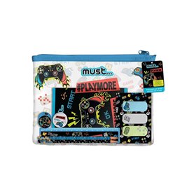 MUST Σχολικό Σετ Σε Pvc Τσαντάκι Play More  MUST Σχολικό Σετ Σε Pvc Τσαντάκι Play More