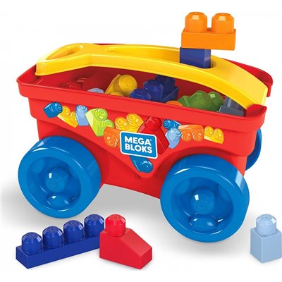 MEGA Mega Bloks - Μικρό Συρόμενο Βαγόνι Με Τουβλάκια Pull N Play Wagon 