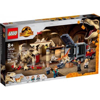 LEGO Jurassic World Απόδραση Δεινόσαυρων T. Rex Και Ατροκιράπτορα 