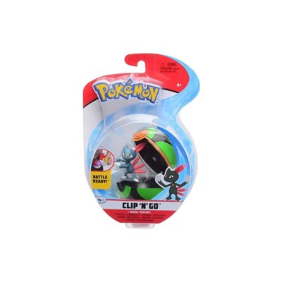Jazwares Pokemon - Clip N&039 Go - Sneasel And Dusk Ball 